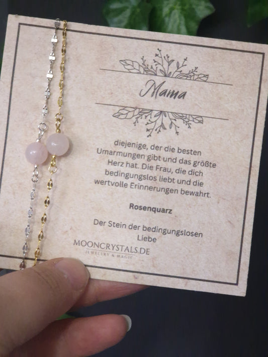 Armband 'Mama' Rosenquarz