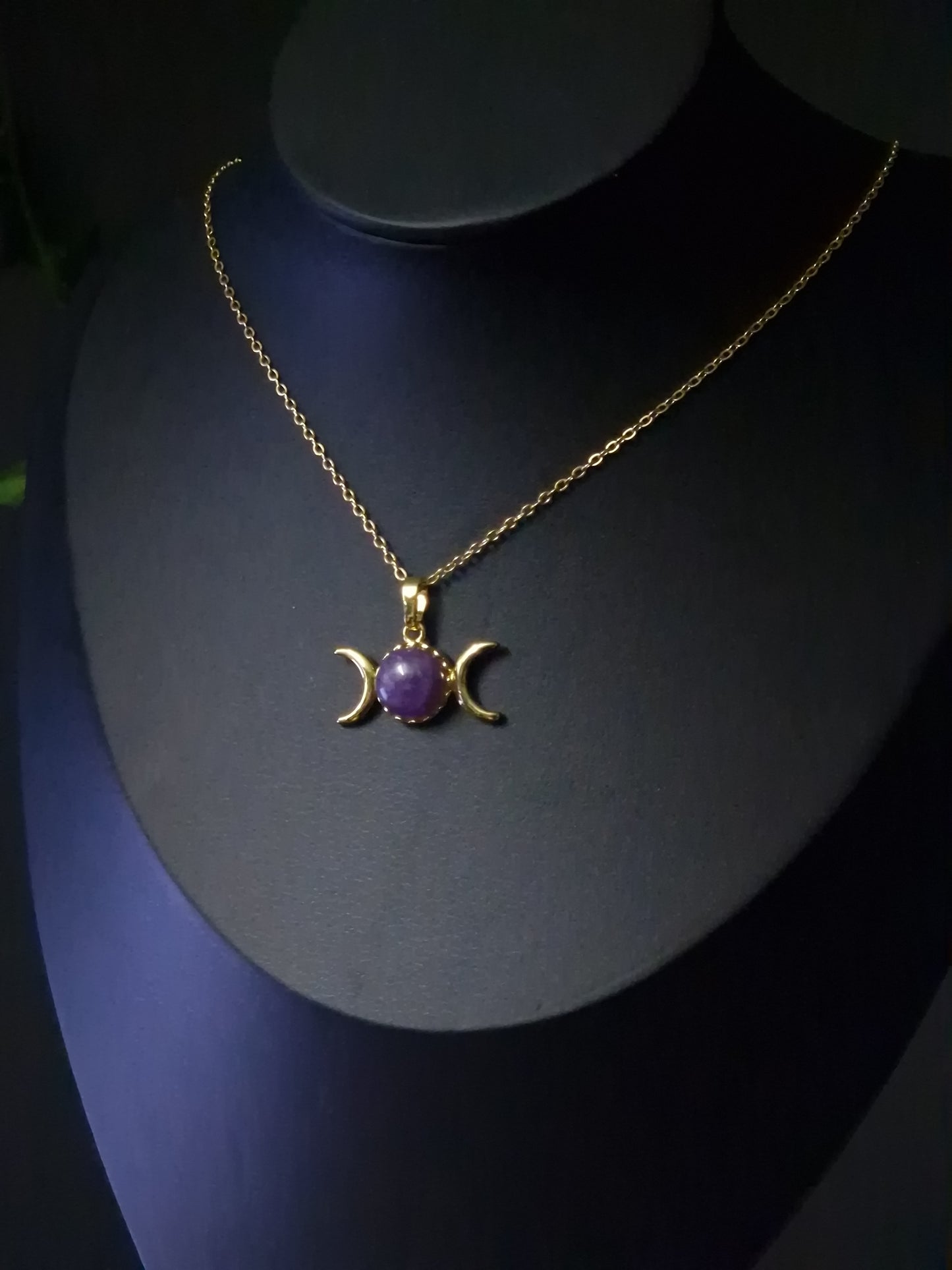 Triplemoon Kette mit Amethyst