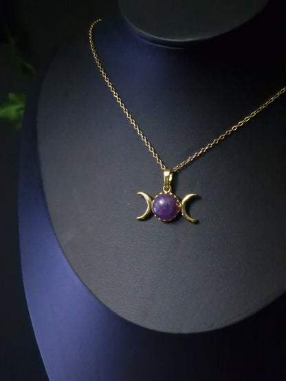 Triplemoon Kette mit Amethyst