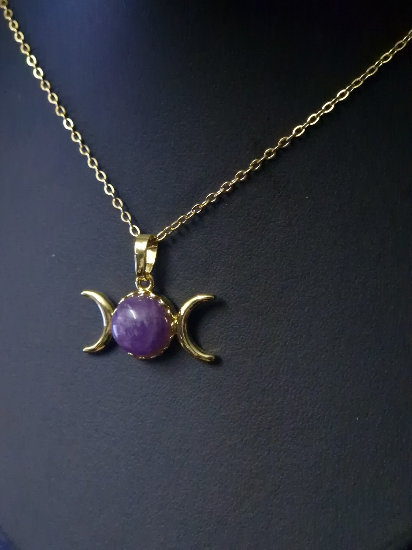 Triplemoon Kette mit Amethyst