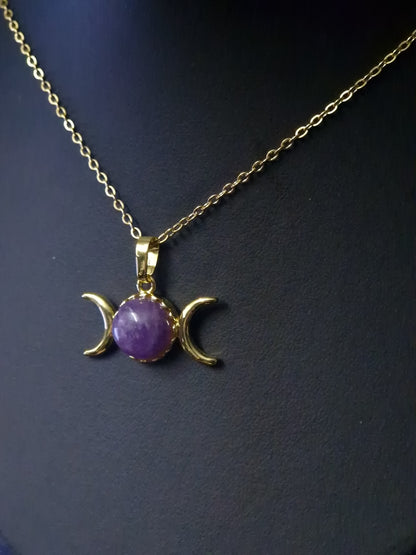 Triplemoon Kette mit Amethyst